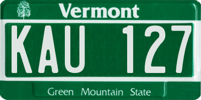 VT license plate KAU127