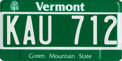 VT license plate KAU712
