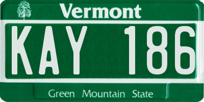 VT license plate KAY186
