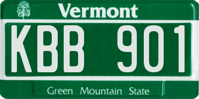 VT license plate KBB901