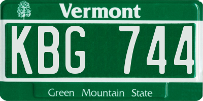 VT license plate KBG744