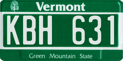 VT license plate KBH631
