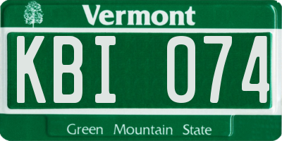 VT license plate KBI074