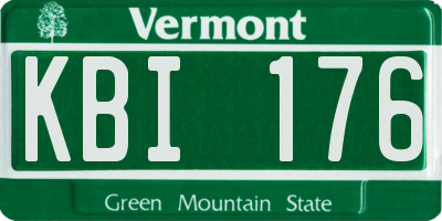 VT license plate KBI176