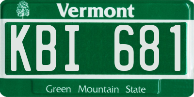 VT license plate KBI681