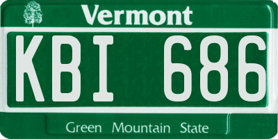 VT license plate KBI686