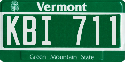 VT license plate KBI711