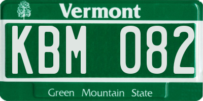 VT license plate KBM082