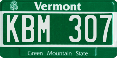 VT license plate KBM307