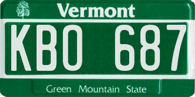 VT license plate KBO687