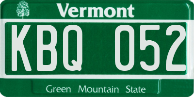 VT license plate KBQ052