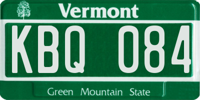 VT license plate KBQ084