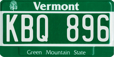 VT license plate KBQ896