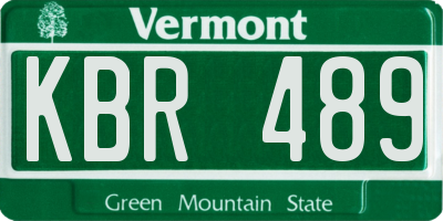 VT license plate KBR489