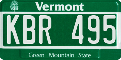 VT license plate KBR495