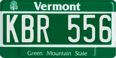 VT license plate KBR556