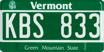 VT license plate KBS833