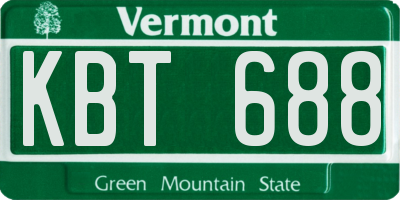 VT license plate KBT688