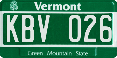 VT license plate KBV026
