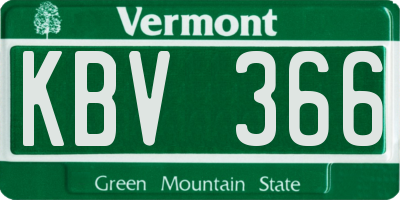 VT license plate KBV366
