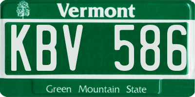 VT license plate KBV586