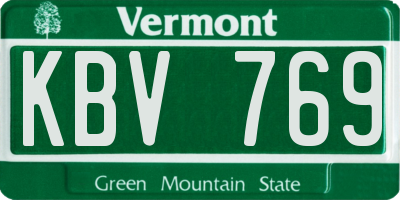 VT license plate KBV769