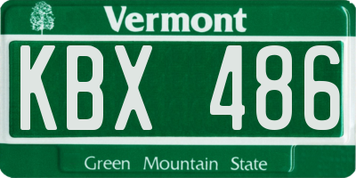 VT license plate KBX486