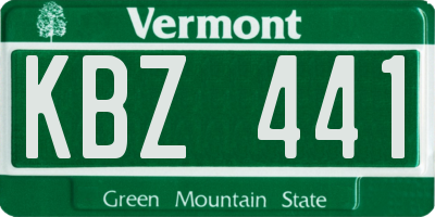 VT license plate KBZ441