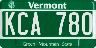 VT license plate KCA780