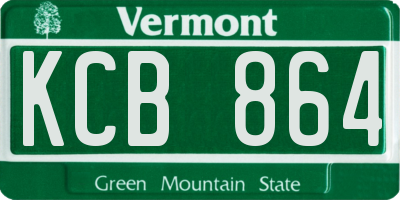 VT license plate KCB864