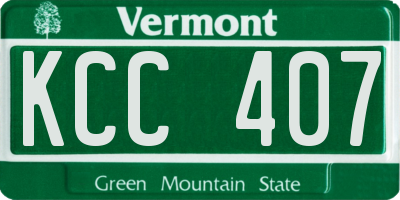 VT license plate KCC407