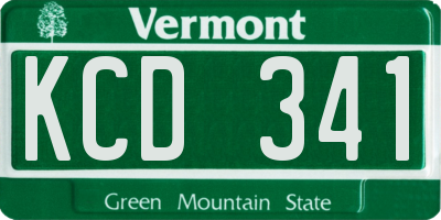 VT license plate KCD341