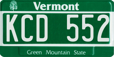 VT license plate KCD552