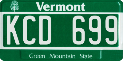 VT license plate KCD699