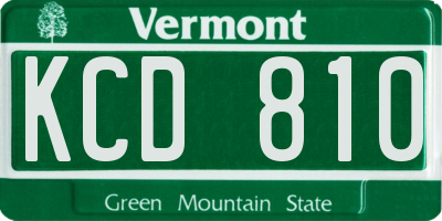 VT license plate KCD810