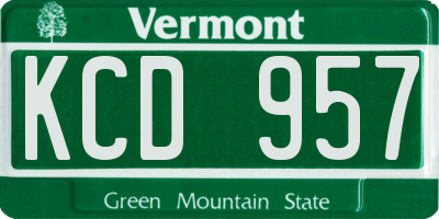VT license plate KCD957