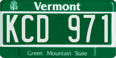 VT license plate KCD971