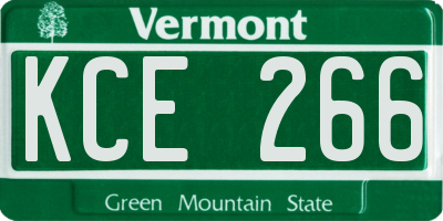 VT license plate KCE266