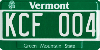 VT license plate KCF004