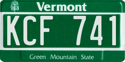 VT license plate KCF741