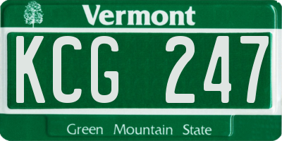 VT license plate KCG247