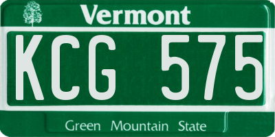 VT license plate KCG575