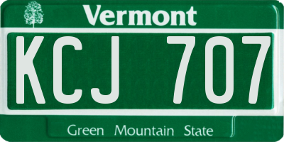 VT license plate KCJ707
