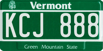 VT license plate KCJ888