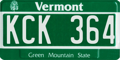 VT license plate KCK364