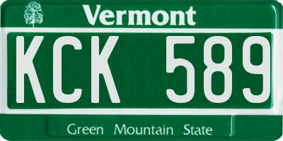 VT license plate KCK589