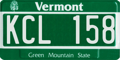 VT license plate KCL158