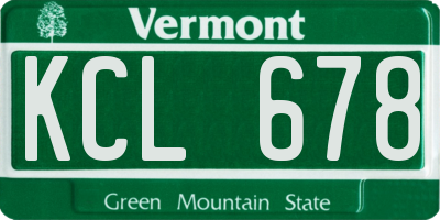 VT license plate KCL678