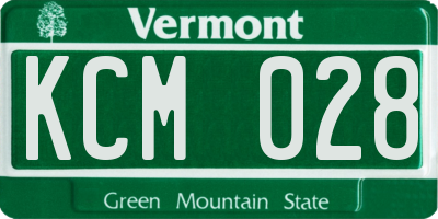 VT license plate KCM028