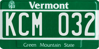 VT license plate KCM032